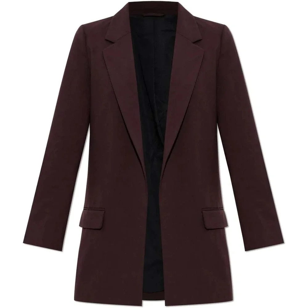 AllSaints Aleida Blazer Womens US 4 Plum Purple Open Front Jacket Lined Pockets